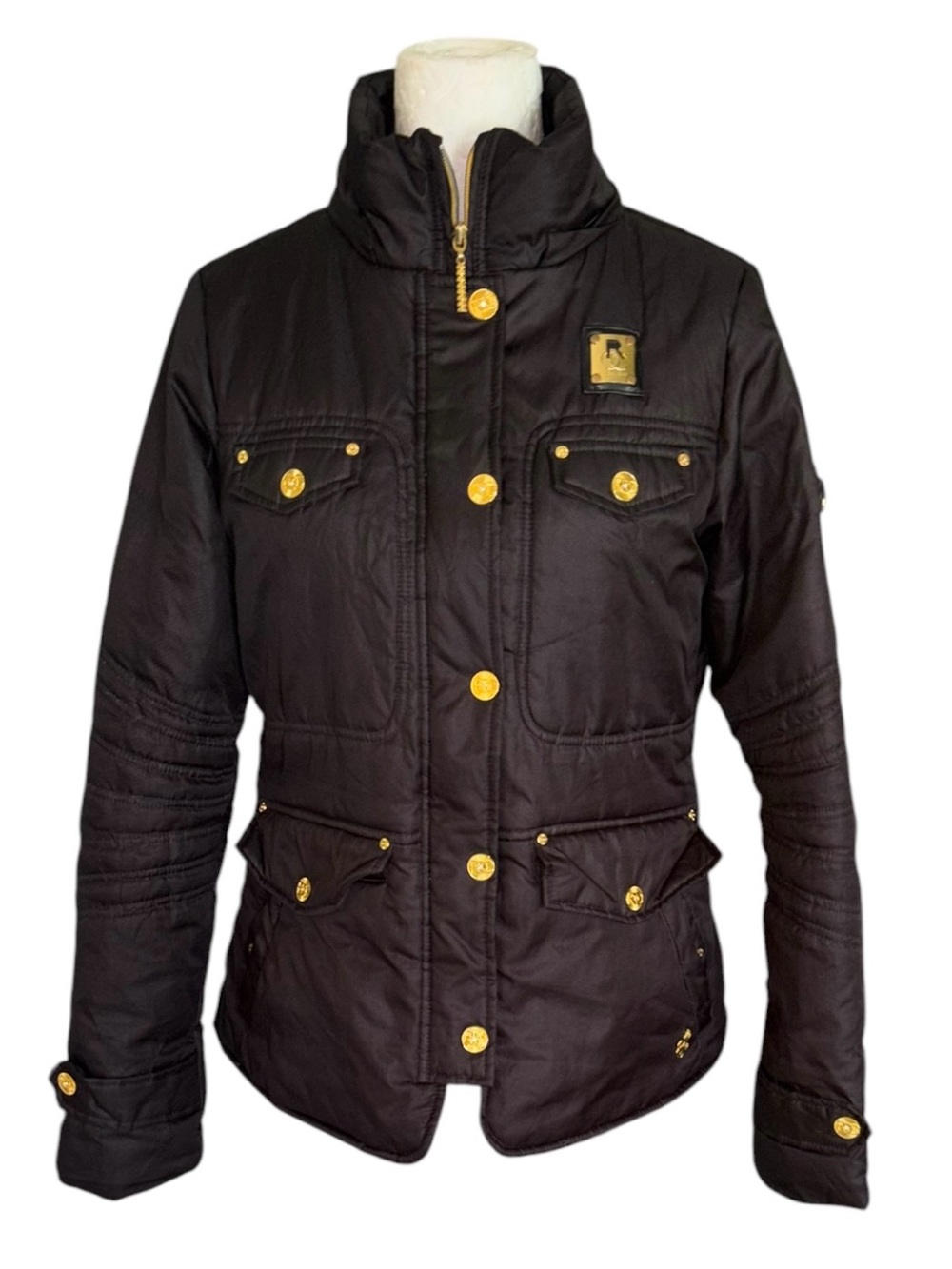 Rocawear Y2K Black Gold Rhinestone Bling Jacket Coat - M